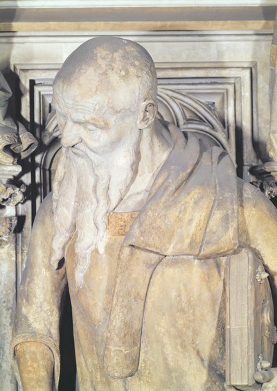 摩西之井，以赛亚的细节来自六角形基座，1395-1404石 作者 Claus and Malouel, Jean Sluter