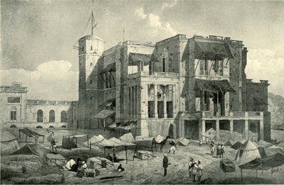 居住地正面图，勒克瑙，《救济后》，c1858，1901年。 作者 克利福德·亨利·麦卡姆（Clifford Henry Mecham）