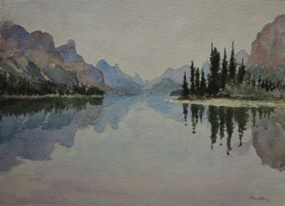 马利涅湖，临近傍晚 IMG_2026，2016 年（水彩画） 作者 克莱夫·威尔逊