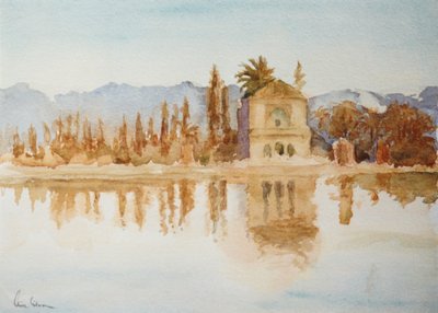 梅纳拉，日落，2000 年（水彩画） 作者 克莱夫·威尔逊