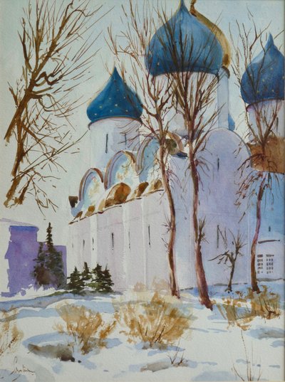 扎戈尔斯克，2008 年（水彩画） 作者 克莱夫·威尔逊