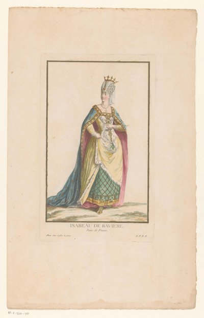 法国女王巴伐利亚的伊莎贝拉肖像 Isabeau de Bavière Reine de France（物体上的标题） 作者 Clément Pierre Marillier
