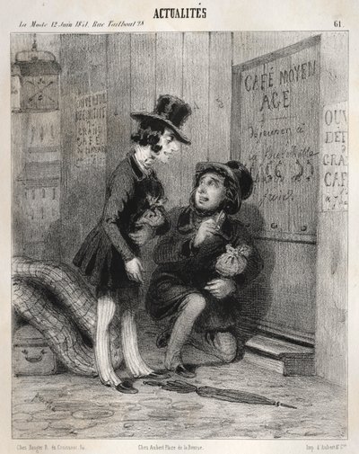 新闻：嘿老头！这就是我们今天的生意！在...上，1841年 作者 克莱门特·普鲁什（ClémentePruche）