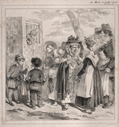 亲爱的，再见！是警察在那打这些警察，以转移……，1840年。 作者 克莱门特·普鲁什（ClémentePruche）