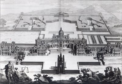 霍华德城堡，来自Colen Campbell的&39;Vitruvius Britannicus&39;，由Hendrik Hulsbergh刻，17.18-20 作者 科伦·坎贝尔