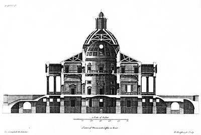 肯特郡Mereworth城堡的一部分，由H. Hulsbergh雕刻，1722-24-24 作者 科伦·坎贝尔