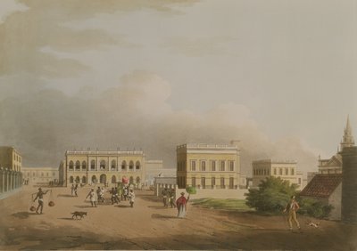 The Old Court House，Calcutta，来自Hindostan的Twenty Four Views的17号板，由Harradon，酒吧雕刻。作者：Edward Orme（1774-c.1820）1805（aquatint） 作者 Colonel Francis Swain Ward
