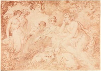牧羊人和牧羊女，1789年。 作者 康拉德·马丁·梅斯（Conrad Martin Metz）