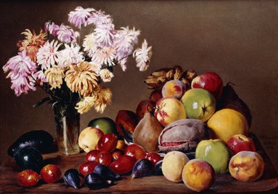 水果和鲜花静物画，1908年 作者 Conrad Wise Chapman