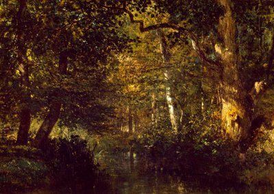 森林中的小溪，作者：Constant Troyon（1810-1865） 作者 永恒埃米尔特罗永