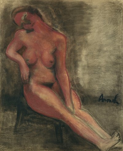 Nude Redhead Sitting on a Chair; Nu Rouge Assis sur une Chaise 作者 康斯坦特·佩梅克
