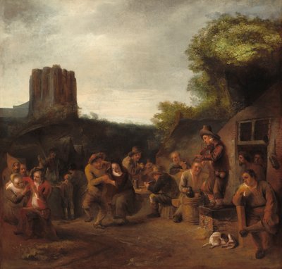在The Inn附近的Conviviality，c.1650 作者 康斯坦丁·丹尼尔·范·雷内斯