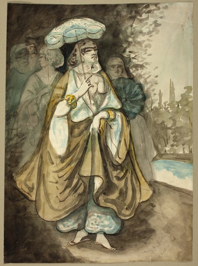 后宫佳丽之一（正面）；风景片段（背面） 作者 康斯坦丁人