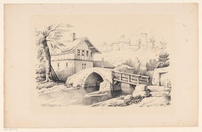 丘陵景观中的桥梁和房子 风景（系列名） 作者 希尔玛·约翰内斯·贝克尔