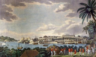 东北角的路易斯堡，马提尼克岛，由Samuel Alken（1750-1815）1796年印刷（印刷品） 作者 库珀·威廉姆斯