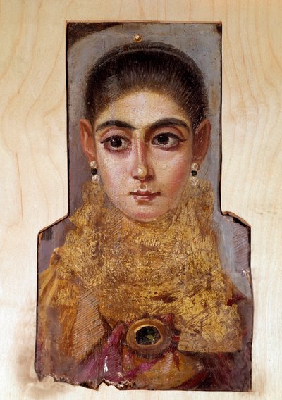 科普特艺术：名为法尤姆（Fayoum）的年轻女子（约公元160年）木板蜡画。巴黎，卢浮宫博物馆 作者 科普特人