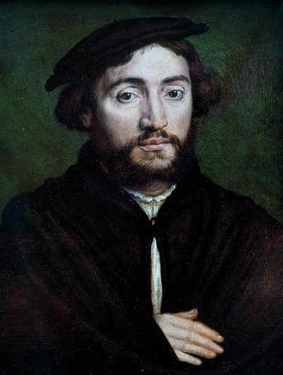 圣弗洛尔商人皮埃尔-艾默里克的画像 科内耶-德-里昂（Corneille de La Haye）的木板画（1500/1510-1574）。 作者 科尔内耶德拉海耶