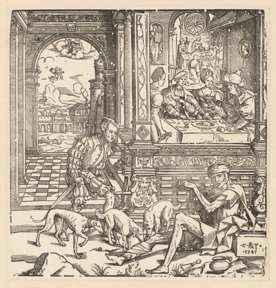 富人和穷人拉撒路 作者 Cornelis Anthonisz。