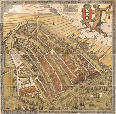 科内利斯-安东尼斯宗绘制的 1544 年阿姆斯特丹大地图......属于阿姆斯特丹历史的第五部分 / 作者 J. Ter Gouw，根据原作拍摄... 作者 Cornelis Anthonisz。