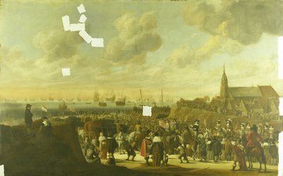 1660 年 6 月 2 日，英国查理二世离开斯海弗宁根 作者 Cornelis Beelt