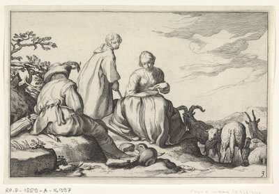 牧羊人 四田园风光（系列名） 作者 Cornelis Bloemaert (II) (可能)
