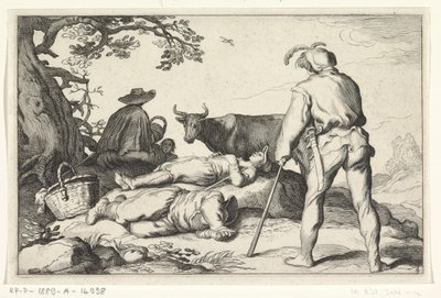Veehoeders Vier pastorale scènes (series title) 作者 Cornelis Bloemaert (II) (可能)