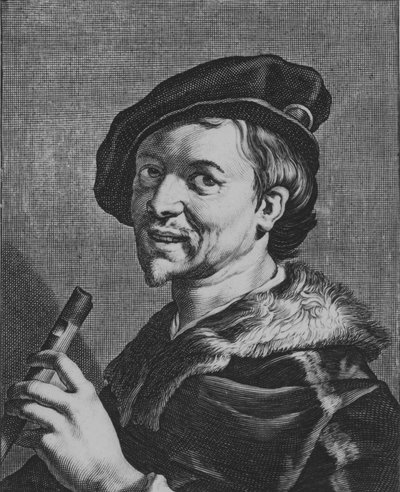 拿着长笛的人》，1625年。 作者 科尼利斯·布洛埃马特（Cornelis Bloemaert）