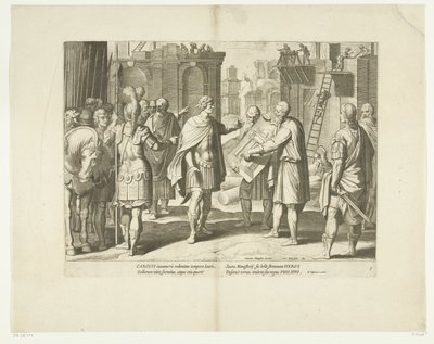 Karel V laat een klooster bouwen，1555 年，第 8 号
卡雷尔五世的生活场景（系列标题）
La vie de l
