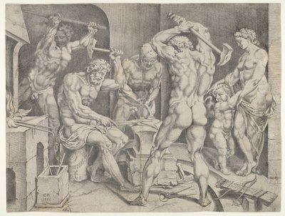 火神的锻造》，1546年。 作者 科内利斯·博斯