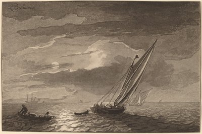 满月海景》，1779年，1781年出版。 作者 科尼利斯·布劳威尔