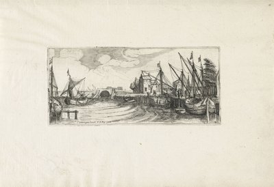 有锁的港口的视图 风景（系列名称） 作者 Cornelis Claesz van Wieringen (可能)