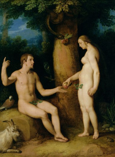 亚当和夏娃，1622年 作者 Cornelis Cornelisz van Haarlem