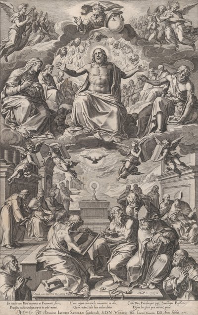 教父们对圣餐的争论，1575年。 作者 科尼利斯·科尔特（Cornelis Cort）