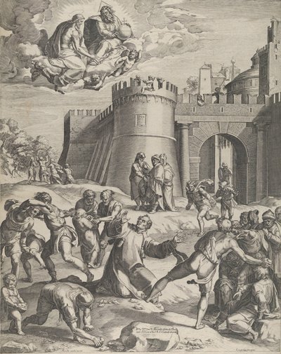 圣斯蒂芬的殉难》，1576年。 作者 科尼利斯·科尔特（Cornelis Cort）