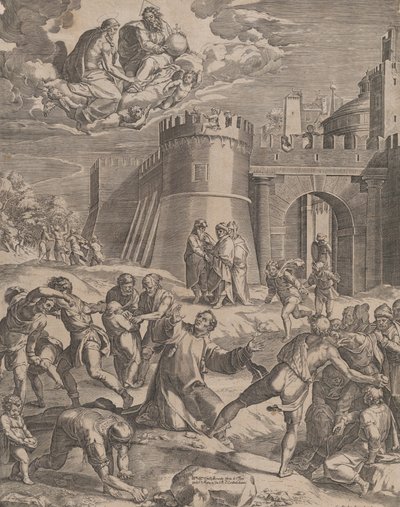 圣斯蒂芬的殉难》，1576年。 作者 科尼利斯·科尔特（Cornelis Cort）