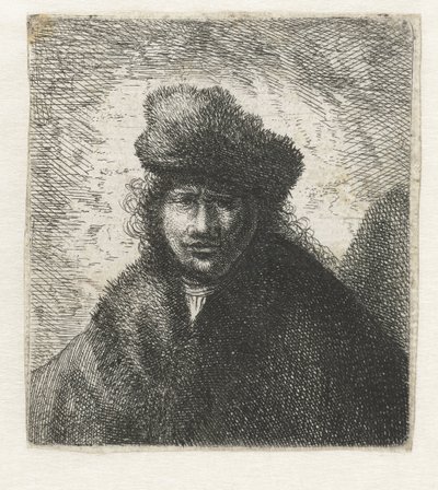 戴着倾斜毛皮帽的自画像：半身像 作者 Cornelis Dankerts (I) (可能)
