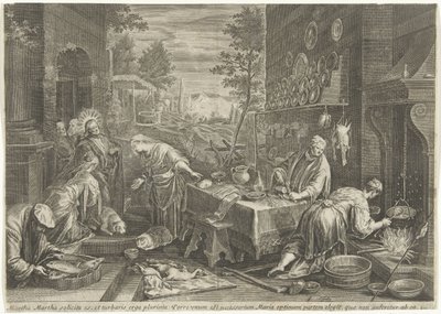 基督在马大和马利亚家中 作者 哈科波·巴萨诺（Jacopo Bassano）