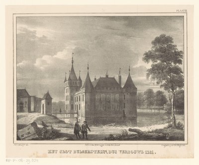 布尔格斯坦城堡 Bulgersteijn 城堡，重建于 1261 年（物品上有标题） 作者 科内利斯·格里特·维伯格