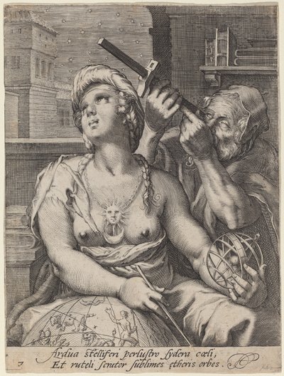 天文学 作者 Cornelis Jacobsz Drebbel，根据 Hendrik Goltzius
