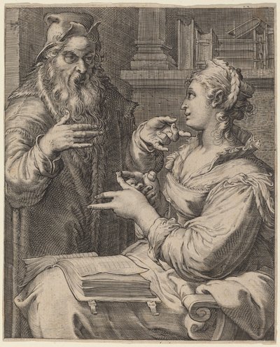 哲学 作者 Cornelis Jacobsz Drebbel，根据 Hendrik Goltzius