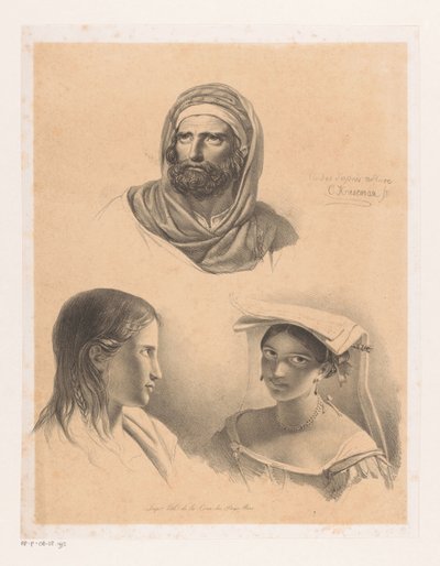 Drie portretten 作者 科尼利斯·克鲁塞曼（Cornelis Kruseman）
