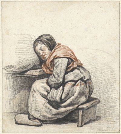 一个熟睡女孩的研究 作者 科尼利斯·克鲁塞曼（Cornelis Kruseman）