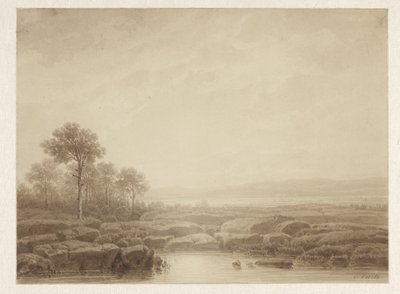水边岩石景观 作者 科尼利斯·里斯特（Cornelis Lieste）
