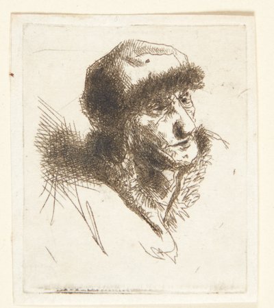 有毛皮帽子的老妇人 作者 Cornelis Pietersz Bega