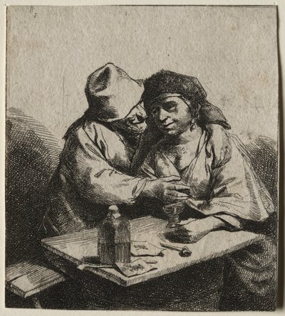 多情的夫妇。 作者 Cornelis Pietersz Bega