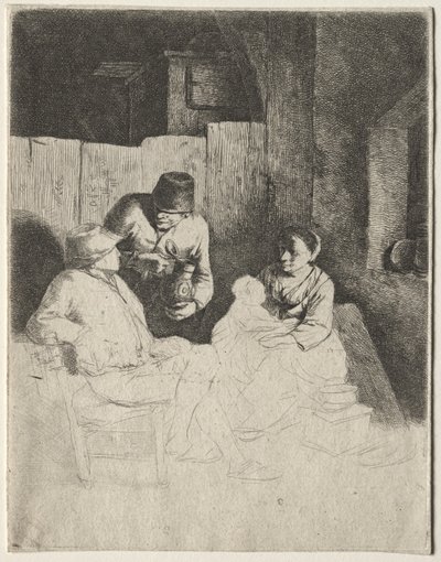 1600年代中期，母亲坐在旅馆里。 作者 Cornelis Pietersz Bega