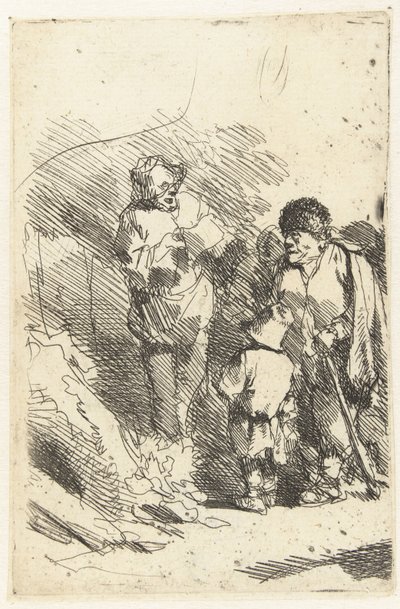 唱歌的男子和聆听的观众，包括儿童和男子 作者 Cornelis Pietersz。贝加
