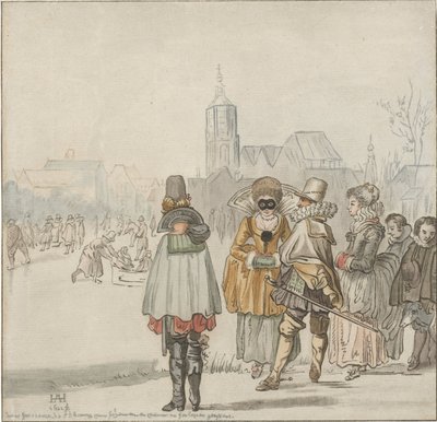 冰上的优雅陪伴 作者 Cornelis Ploos van Amstel（艺术家签名）