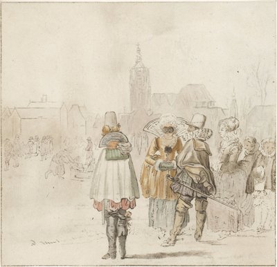 冰上的优雅陪伴 作者 Cornelis Ploos van Amstel（艺术家签名）