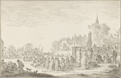 鱼市场 作者 Cornelis Ploos van Amstel（艺术家签名）